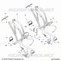 SIEGE BELT MOUNTING, FRONT, 6 POINT