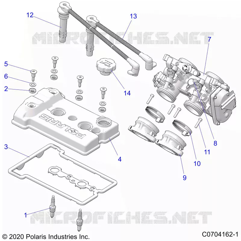 ENGINE, THROTTLE BODY AND COUVERCLE SOUPAPE