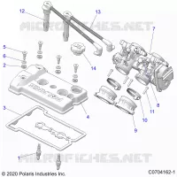 ENGINE, THROTTLE BODY AND COUVERCLE SOUPAPE