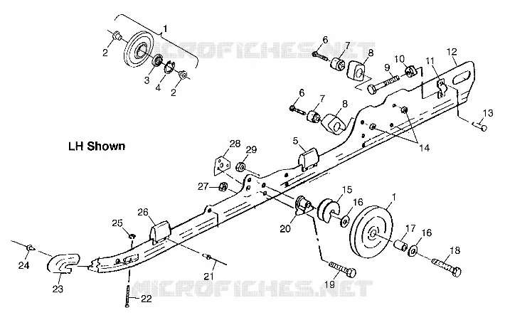 FIXATION RAIL (SUSPENSION) 500 RMK 0982964 and EUROPEAN 500 RMK E982964 (4942634263B012)