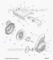 ENGINE, BLOWER HOUSING AND LANCEUR