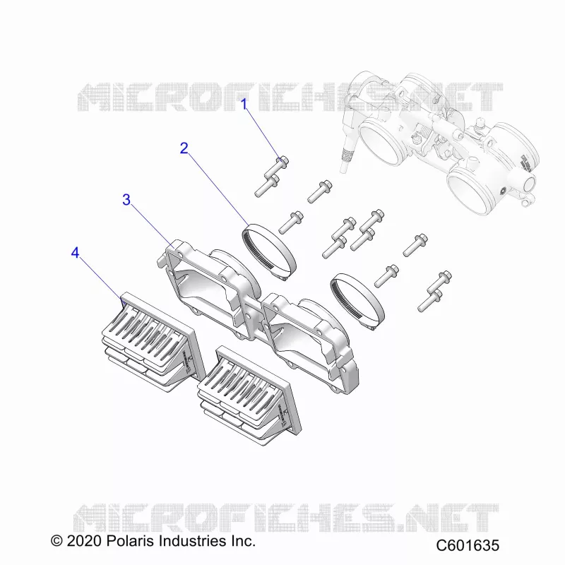 ENGINE, REED VALVE AND CORPS DE PAPILON ADAPTOR