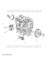 ENGINE, ALTERNATEUR, FLYWHEEL AND STARTER MOUNTING