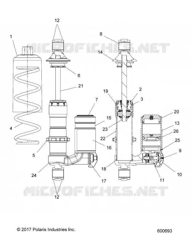 SUSPENSION, AMORTISSEUR AVANT TRACK (ADVENTURE, XC)