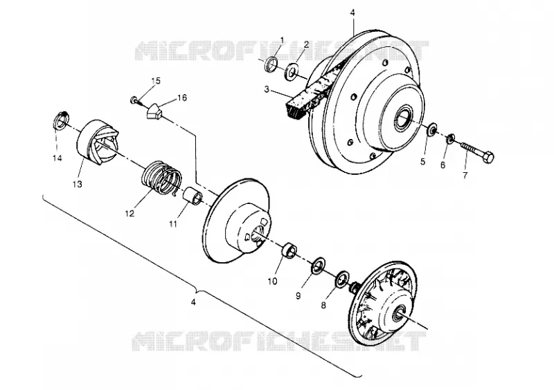 EMBRAYAGE DE TRANSMISSION ASSEMBLY SPORT 400L W948540 (4927232723B011)