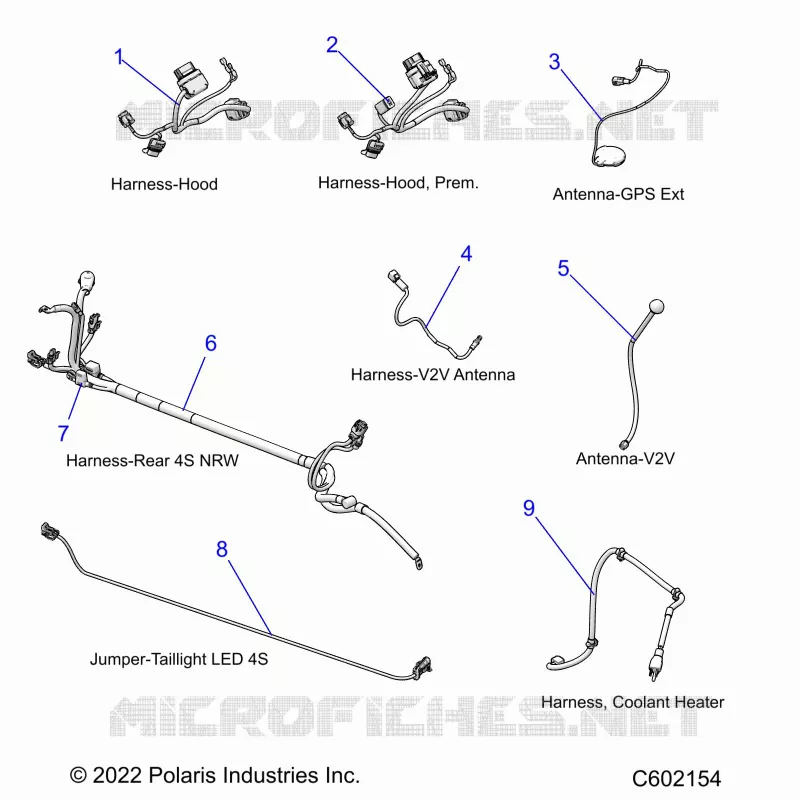 ELECTRICITE, WIRE HARNESSES, HOOD/JUMPERS, GPS