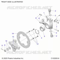 SUSPENSION AVANT HUB, KNUCKLE AND BRAKE DISC