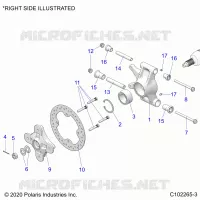 SUSPENSION ARRIERE HUBS, CARRIER AND BRAKE DISC
