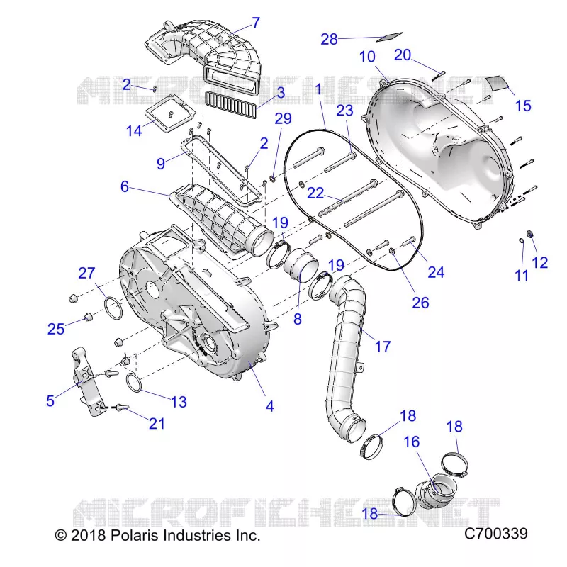 DRIVE TRAIN, COUVERCLE D'EMBRAYAGE AND DUCTING