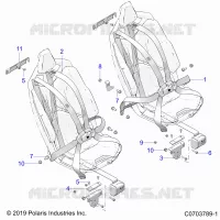 SIEGE BELT MOUNTING, FRONT, PREMIUM/DELUXE