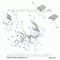 CHASSIS, PROTECTION D'EMBRAYAGE AND FOOTRESTS