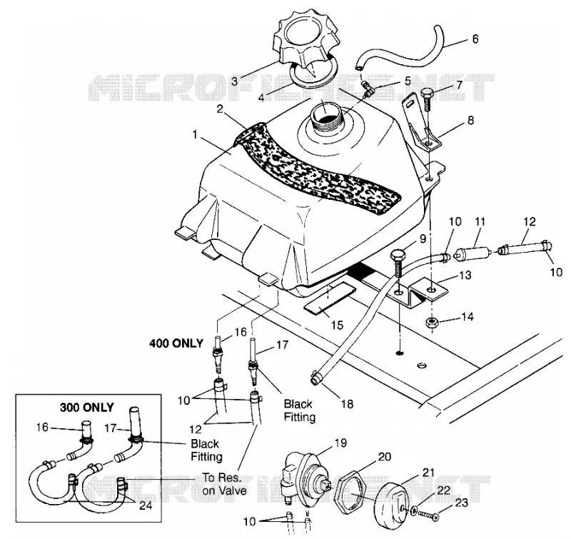 CARBURANT TANK XPRESS 300 W969530 and XPRESS 400 W969540 (4935923592B003)