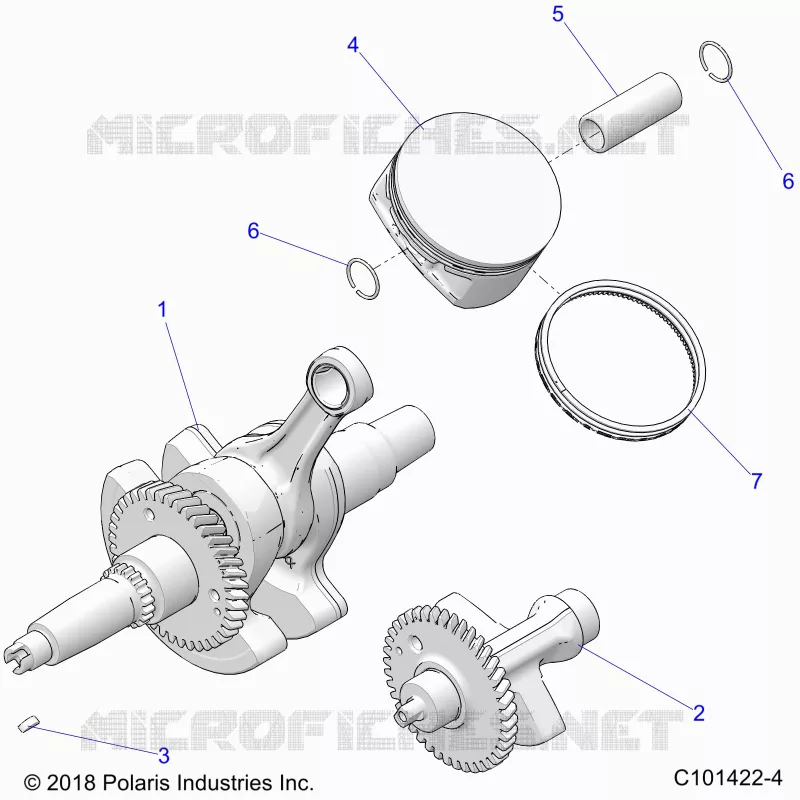 ENGINE, VILEBREQUIN, PISTON AND BALANCE SHAFT