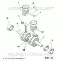 ENGINE, PISTON AND VILEBREQUIN