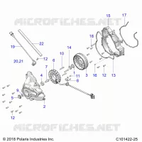 ENGINE, STATOR COVER AND VOLANT MOTEUR