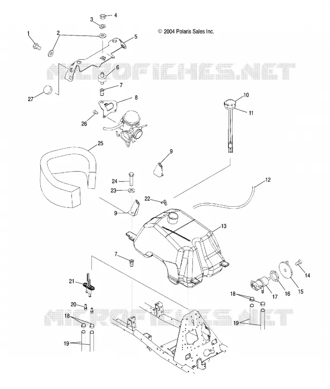 CARBURANT TANK AND CARBURATEUR MOUNTING