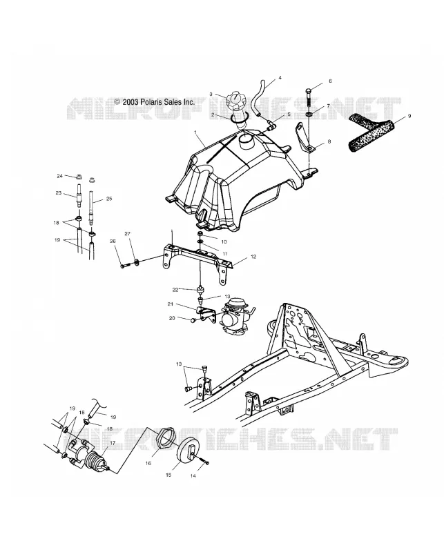CARBURANT TANK AND CARBURATEUR MOUNTING
