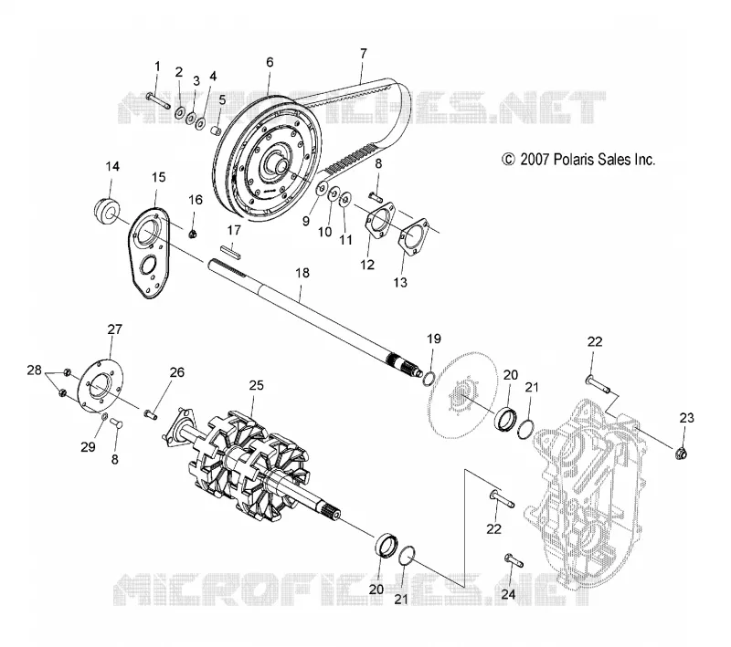 SYSTÈME DE TRANSMISSION, ARBRE DE TRANSMISSION AND JACKSHAFT- S08MX6FS/FE (49SNOWDRIVETRAIN08600RR)