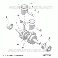 ENGINE, PISTON AND VILEBREQUIN