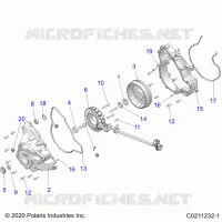 ENGINE, STATOR COVER AND FLYROUE