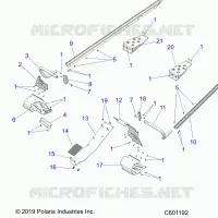 CHASSIS, PROTECTION D'EMBRAYAGE AND FOOTRESTS