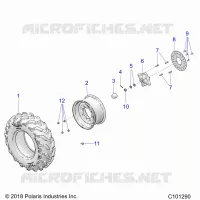 ROUES, FRONT TIRE AND BRAKE DISC