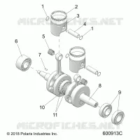 ENGINE, PISTON AND VILEBREQUIN