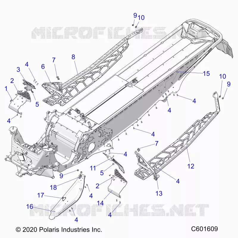CHASSIS, PROTECTION D'EMBRAYAGE, FOOTRESTS, AND RUNNINGBOARDS