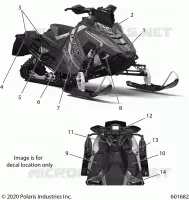 EMBLEMES, GRAY SIDE PANEL W/POLARIS BLUE ACCENT