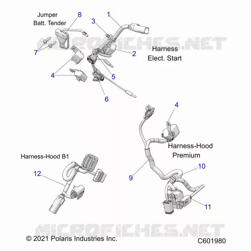 ELECTRICITE, WIRE HARNESS, HOOD, ELEC. START