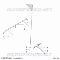 PARE CHOCS ARRIERE, FLAG, AND PASS HANDLE