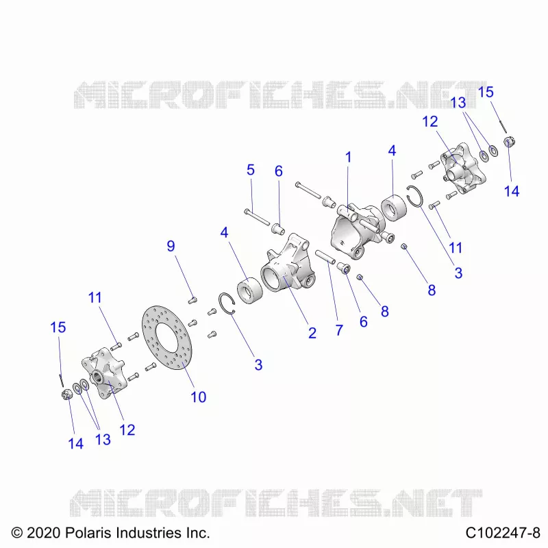 SUSPENSION ARRIERE HUBS, CARRIER AND BRAKE DISC