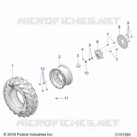 ROUES, FRONT TIRE AND BRAKE DISC