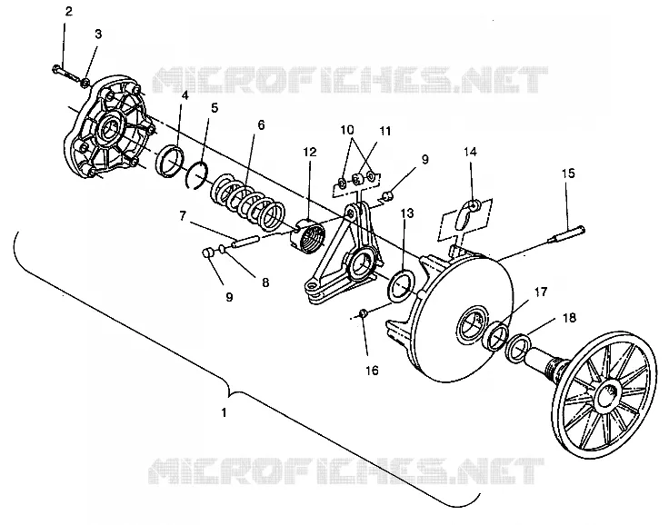 EMBRAYAGE DE TRANSMISSION ASSEMBLY 440 XCR SP 0941660 (4927082708023A)