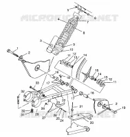 BRAS OSCILLANT ET AMORTISSEUR ARRIERE Scrambler W967840 (4935823582B014)