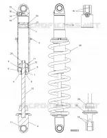SUSPENSION, AMORTISSEUR ARRIERE TRACK (COIL OVER)
