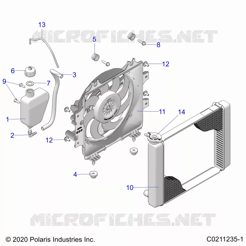 ENGINE, SYSTÃˆME DE REFROIDISSEMENT, RADIATOR, FAN & OVERFLOW BOTTLE