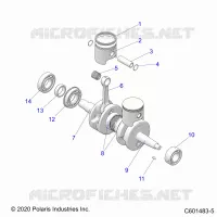 ENGINE, PISTON AND VILEBREQUIN