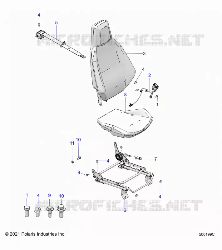 SIEGE (DRIVER) AND SEAT BELT MOUNTING
