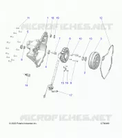 ENGINE, STATOR COVER AND FLYROUE