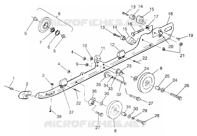 FIXATION RAIL (SUSPENSION) 600 XC 0971776 and EUROPEAN 600 XC E971776 (4937933793B010)
