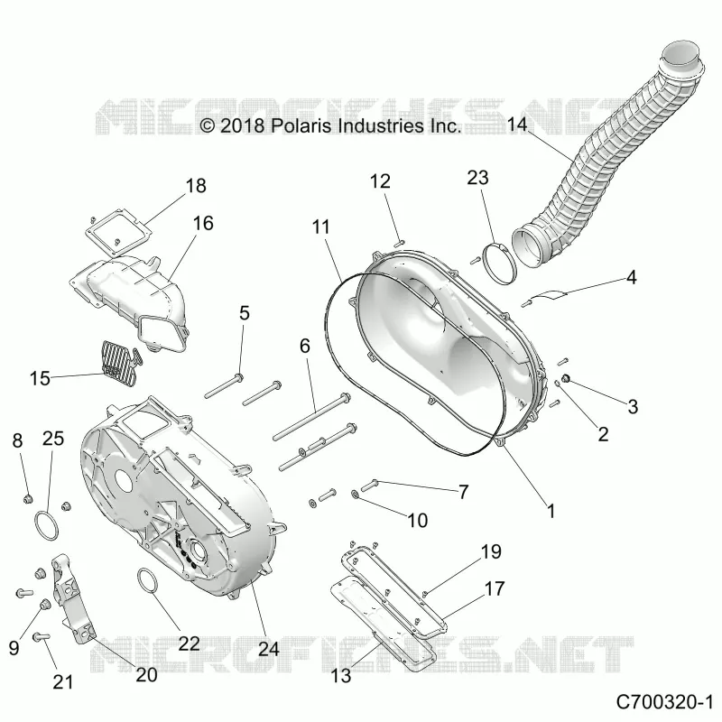 DRIVE TRAIN, COUVERCLE D'EMBRAYAGE AND DUCTING