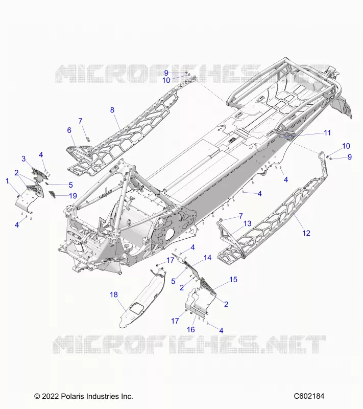CHASSIS, PROTECTION D'EMBRAYAGE, FOOTRESTS, AND RUNNINGBOARDS