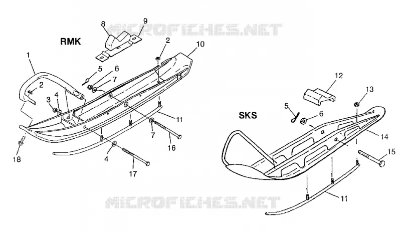 SKI 700 RMK 0970966, 700 SKS 0970566, AND EUROPEAN 700 SKS E970566 (4938573857B003)