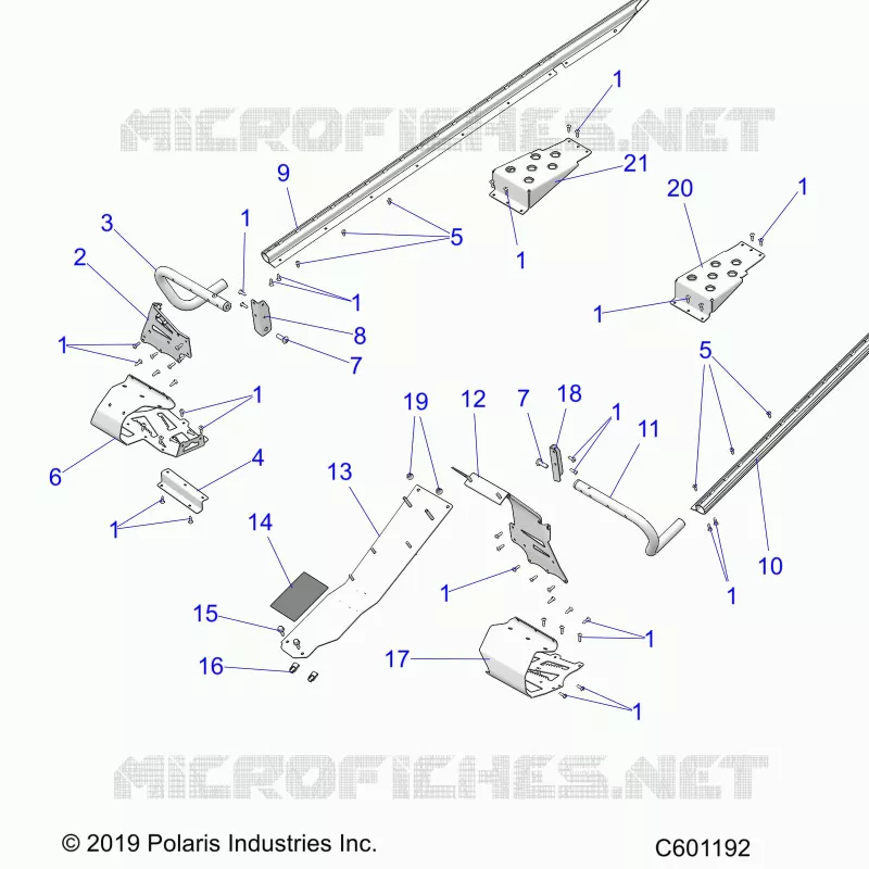 CHASSIS, PROTECTION D'EMBRAYAGE AND FOOTRESTS