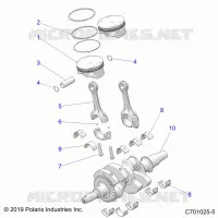 ENGINE, VILEBREQUIN AND PISTON