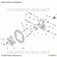 SUSPENSION ARRIERE HUBS, CARRIER AND BRAKE DISC