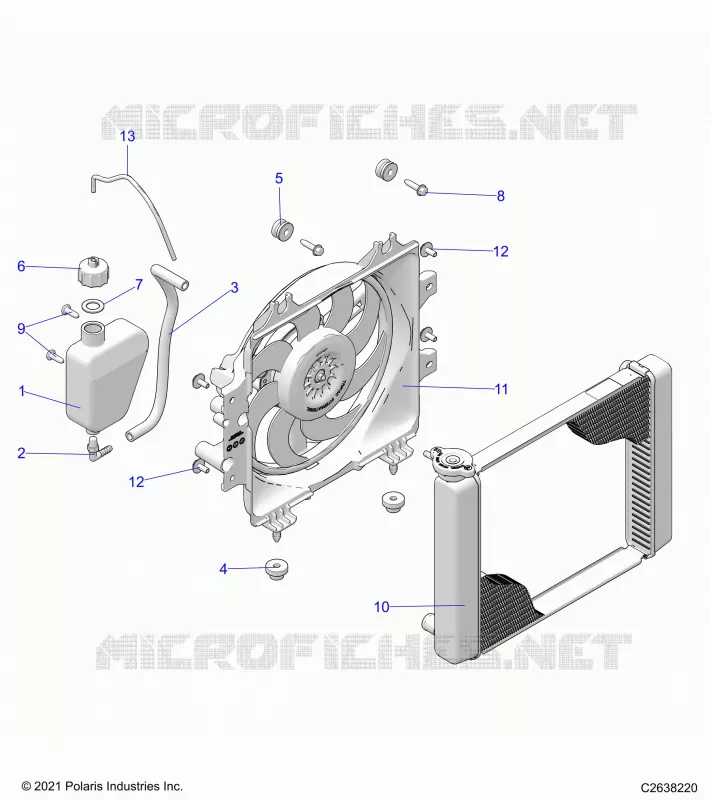 ENGINE, SYSTÃˆME DE REFROIDISSEMENT, RADIATOR, FAN & OVERFLOW BOTTLE