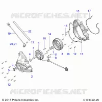 ENGINE, STATOR COVER AND VOLANT MOTEUR