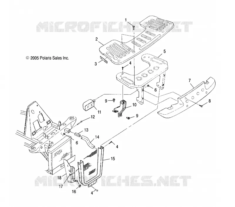 RACK, FRONT AND SUPPORT PARE CHOCS 